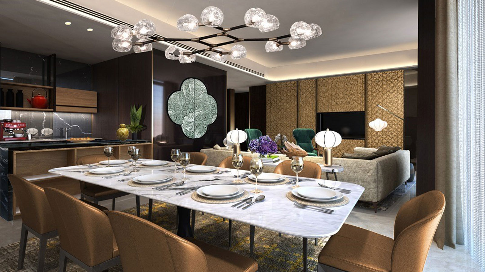 Dining and Living Room in Amari Suite