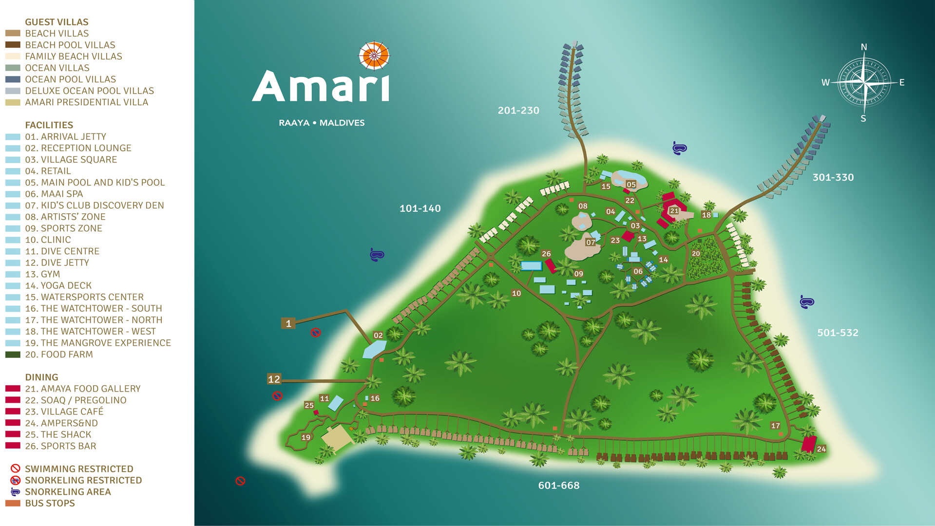 Resort Map - Amari Raaya Maldives