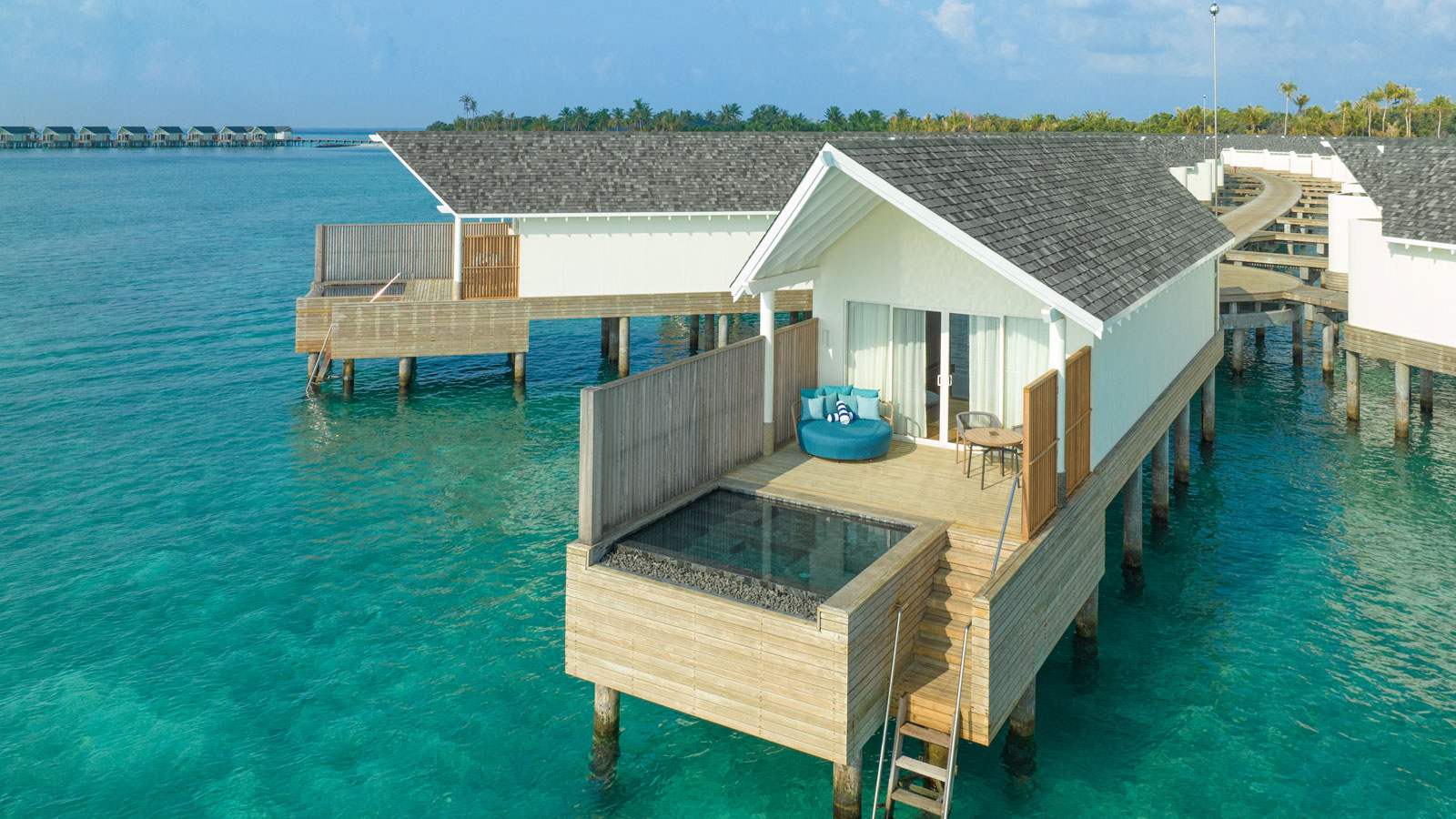 Die Deluxe-Ozeanvilla aus der Vogelperspektive - Amari Raaya Maldives